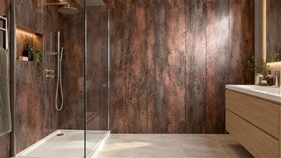 Lebar 1 Meter Cooper Metallic Matt Panel Dinding Kamar Mandi PVC Shower